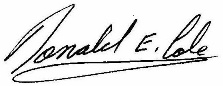 Signature of Donald Cole