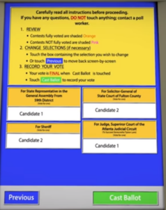 Photo of Voting Machine with Notice 